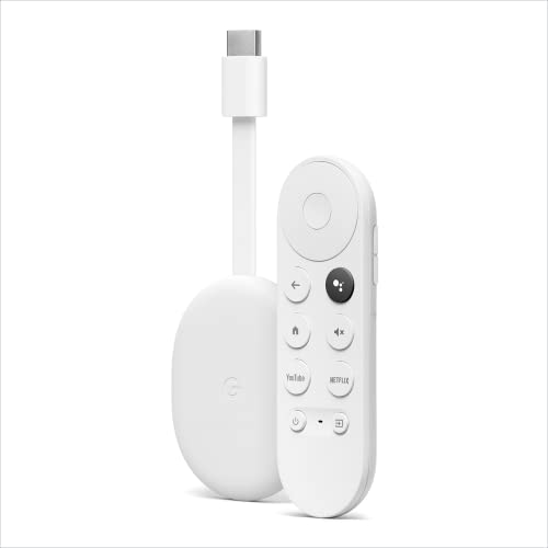 Chromecast con Google TV (4K) - Entretenimiento en streaming, en tu TV y con búsqueda por voz - Disfruta de películas, series y Netflix en 4K con HDR - Fácil de instalar, Blanco Nieve (Snow)