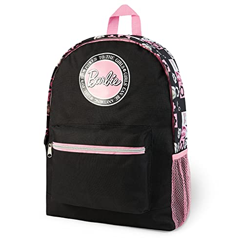 Barbie Mochilas Escolares Niña, Mochila Infantil, Material Escolar Bonito, Regalos Para Niñas y Adolescentes (Negro/Rosa)