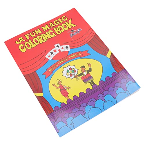 Rushbom Libro Mágico para Colorear, Truco de Magos, Libro para Colorear, Diseño de Dibujos Animados, Fácil de Usar, Accesorios para Trucos de Libros