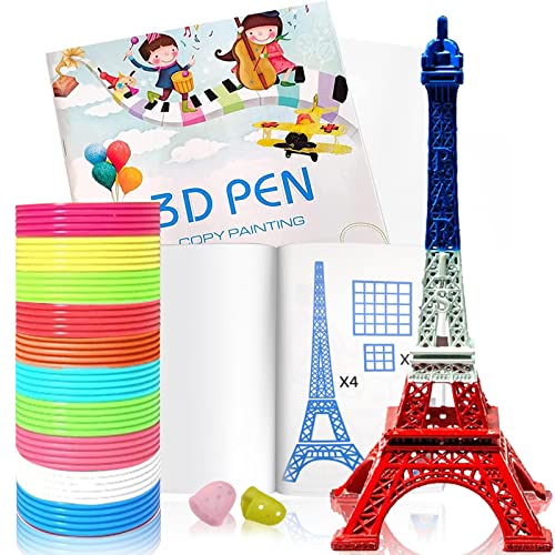 Plantillas de lápiz 3D (40 patrones), lápices 3D para niños, juego de inicio, accesorios 3D, filamentos, filamento PLA de 1,75 mm, 10 colores, 5 m, para lápiz de impresora 3D